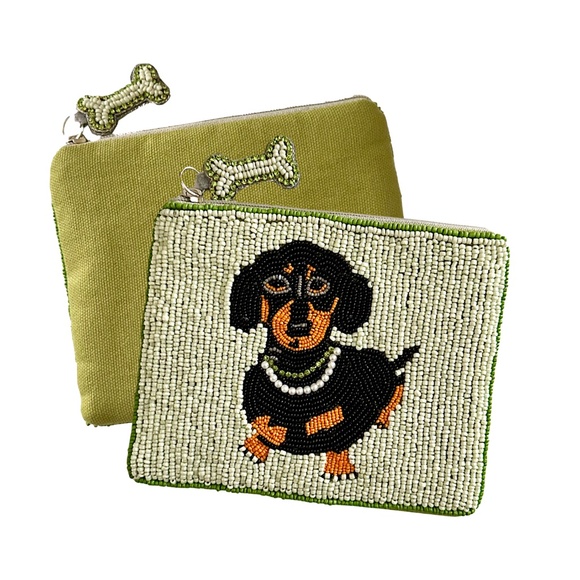 Dachshund Coin Purse, Dog Beaded Bag Lily Posh - Picture 2 of 4